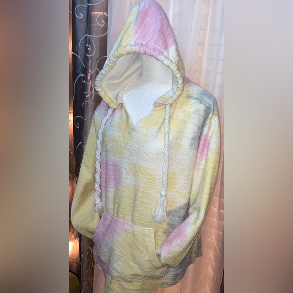Southern Spirit Bathing suit Cover Hoodie Picket Pastel Tie Dye Relaxed Fit M - Picture 5 of 15